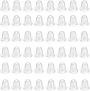 [KYRYD] 400 Pcs Plastic Ear Plugs and Earring Sleeves for Studs, Hoops and Piercings Durable Silicone Rubber Safety Ear Plug Sleeves for Women's DIY Jewellery Earrings Studs (4mm)