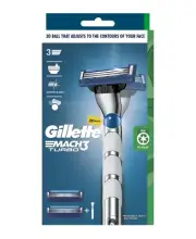 New Gillette Mach3 Turbo 3D Razor With Blades Refill 2 Pack