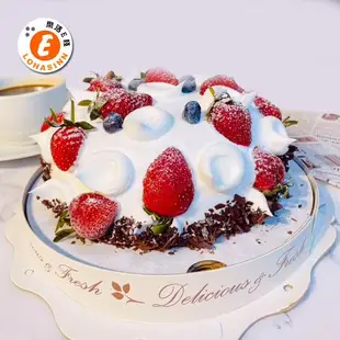 樂活e棧-母親節造型蛋糕-夢幻草莓香草蛋糕6吋x1顆(水果 芋頭 布丁 手作)