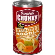 (4 Pack) Campbell's Chunky Classic Chicken Noodle Soup, No Antibiotics, 18.6 Oz