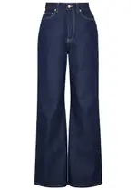 Jean Paul Gaultier Topstitched Wide-leg Jeans - Indigo - 28 (W28 / UK10 / S) 28 (W28 / UK10 / S)