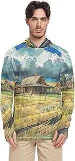 [Caihoyu] Men's Sun Shirts Long Sleeve Quick Dry UPF 50+ Rashguard Shirts for Men, Multicoloured 13, S
