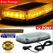 48 LED Beacon Flashing Magnetic Emergency Warning Strobe Amber Light 12/24V AUS