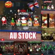 Christm#T Santa Removable Window Stickers Festival Art Decal Wall Shop Home XmHQ