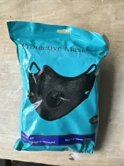 Washable Protective Face Mask Safety Reusable with Filters 3 Masks Black