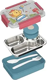 Stainless Steel Lunch Box, Kids Food Storage Containers, Cartoon Lunch Box For Kids, Leakproof Kids Lunchbox, Portable Food Container For Children And Adults, Ideal For School And Work