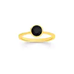 9ct Gold Black Sapphire Ring in Black