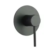 AQUAPERLA LUCID PIN Round Black Shower/Bath Wall Mixer (65mm Cover Plate)