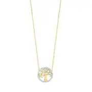 Solid 9ct Yellow Gold Tree of Life Necklace 16" & 18" 16"