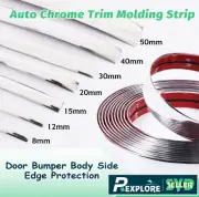 Self Adhesive PVC Chrome Silver Trim Car Detail Auto Body Bumper Moulding Strips