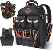 LOKASS Backpack Tool Bag Heavy Duty Organizer, Black