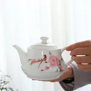 耐高溫陶瓷茶壺手柄式泡茶壺德化白瓷大茶壺餐廳茶具中式家用水壺