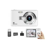 Kids Digital Camera 4K Video Camera With 32GB Memory Card Digital Point And Shoot Camera-Silver