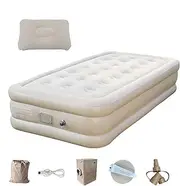 Rissunkv Camp­ing Air Mattresses for Tents,Thickened Camp Bed Self-Inflating Camping Mattress - Portable Luxury Sleeping Pad Airbed Mat with Built-in Pump for Hiking & Outdoor