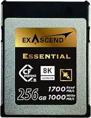 Essential CFexpress Type B 1400MB/s Write Speed, 1800MB/s Read Speed, RAW 8K Video For Professional Grade DSLR and Video Cameras Sustained Write Speeds 900MB/s (8K Video, 256GB)
