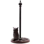 Vintage Standing Paper Towels Holder, Cast Iron Owl Kitchen Paper Stand with Non