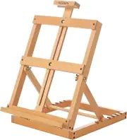 MEEDEN Wooden H-Frame Tabletop Easel Stand- Portable Adjustable Beechwood Painti