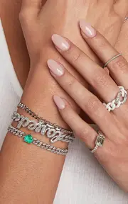 [SHAY] 18K Gold Diamond Pave Personalized 5 Letter Medium Link Bracelet