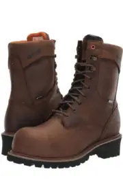 timberland buzzsaw boots men size 8, brown, 9", composite toe, shank, electrical