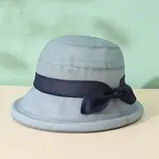 [xinghaikuajing] Mulberry Silk Hat Women Spring and Autumn Light Silk Lady Fashion Sunscreen Sun Hat Beach MediumBlue