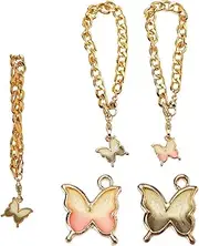 [SOFPLATE] 1 Box 6 Sets Tumbler Handle Charms Tumbler Cup Charm Accessories with Aluminum Chain Alloy Colorful Butterfly Personalized Identification Water Pendant Charm for Tumbler Handle Cup DIY Decor,