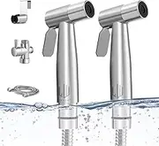 LIWEGHT Handheld Bidet Sprayer for Toilet - 2 Packs Bidet Faucet with Bidet Hose, Adjustable Cloth Diaper Spayer kit, Stainless Steel Jet Spray Muslim Shower for Feminine Wash