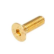 Suleve?&bdquo;? M3AH1 10Pcs M3*10 Countersunk Head Hex Socket Screws Steel Alloy Titanium Plating Gold