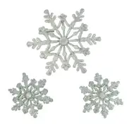 Glitter Snowflake Brooch and Earring Jewelry Gift Set - XP631BS