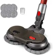 [ZUNI] Electric Head Attachment for Dyson V7 V8 V10 V11 V15 Vacuum Cleaners, 4 Washable Dry & Wet Mopping Pads Included, Accessories for Dyson Mop Head