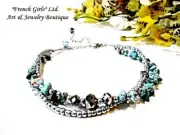 Raw Turquoise Anklet Foot Bracelet Boho Beach Summer Feng Shui Zen Gemstone