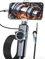 Endoscope Camera with Light[360°Rotation], 1920P HD Articulating Borescope Se...