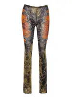 [Jean Paul Gaultier] Jean Paul Gaultier-Pantaloni Elasticizzati Con Stampa Grafica E Svasati Dritti-Donna S