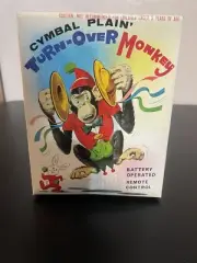 Vintage 1960's Cymbal Plain Turn-Over Toy Monkey Made In Japan Nos