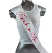 Sashes Hens Sash Party White/Pink - Bride To Be