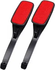 Magic Lint Brush, Fabric and Clothes Cleaner, Pet Hair Remover Clothing, with Pop-up Multi-Directional Swivel Head 2Pcs (Black Rotary Type)