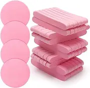 Luxiv 120 Pcs Facial Sponge, Round Face Cleansing Sponge, Pink