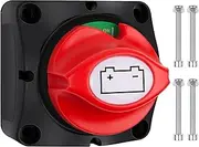 Bolatus Battery Isolator Switch 12V 24V 48V Battery Switch 1-2-Both-Off, 275A Main Switch Power Switch Battery Disconnect Master for Car Truck Boat Yacht Caravan Motorcycle Car, Red and Black