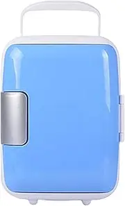 Portable Mini Fridge, Compact Car Refrigerator 4L Car Refrigerator 2 Layer Car Fridge with Handle Drinks Cooler Warmer Portable Car Fridge for Travel and Camping (Color : Blue)