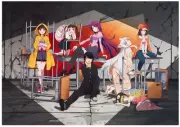 Anime monogatari series oshino shinobu hanekawa tsubasa Playmat Gaming Mat