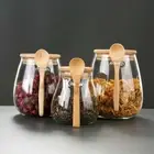 with Spoon Food Storage Glass Jar Sealed Container Kitchen Supplies