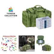 Fishing Tackle Bag 5 Tackle Boxes with 60 Fishing Lures Kit Included Freshwat...