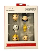Hallmark Peanuts 6 Mini Christmas Ornaments Charlie Brown Snoopy Woodstock Linus