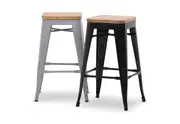 HARZ 68cm Timber Seat Stool