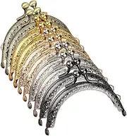 [metulip] 10Pcs Coin Purse Clasp 5 Color Purse Clasp Frame 3.3" Kiss Clasp Lock Vintage Metal Purse Frame for Purse Making DIY Handle Bag Sewing Craft