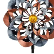 Weather Resistant Gray & Bronze Outdoor Wind Spinner - Elegant Yard Decoration