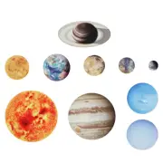 Glow in the Dark Solar System Stickers, Sun Earth Mars Wall Decals, Small Size