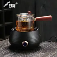 在飛比找樂天市場購物網優惠-蒸茶壺玻璃煮茶器泡茶爐電陶爐專用燒水壺茶具陶瓷木柄側把分離式