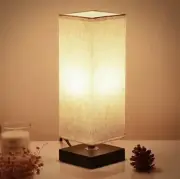 Bedside Table Lamp - Small Bedroom Lamps for Nightstand, 3-Color Options Solid