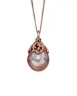 Elements silver & rose gold plated mauve pearl baroque pendant
