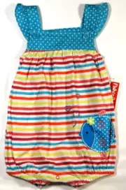 GIRLS 0/3 Months 1-Piece Romper Fish & Bubbles on Front Multicolor Fisher-Price